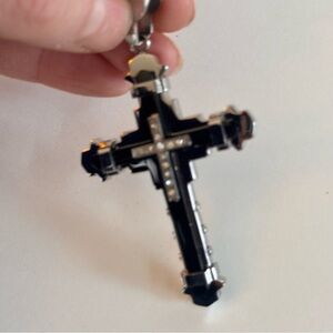 Salvano Men’s Cuban Crucifiz, Cross, Stainless Steel Pendant